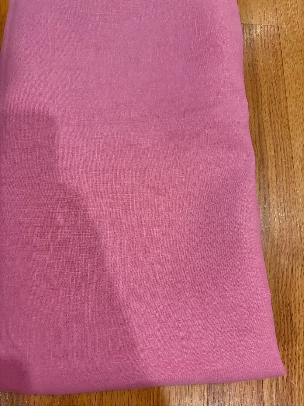 Soft Pink Linen tablecloth - Folded , approximately 86